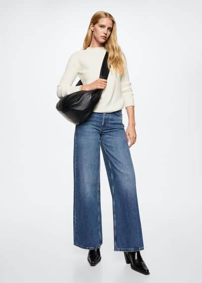 Mango Seeds fijngebreide trui met opstaande kraag