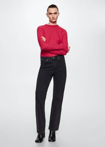 Mango Seeds fijngebreide trui met opstaande kraag