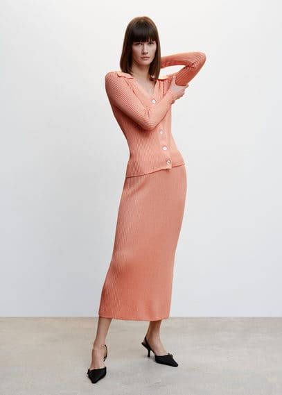 Mango Vest met polokraag