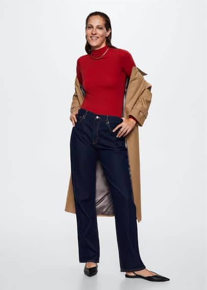 Mango Wollen T shirt met lange mouwen