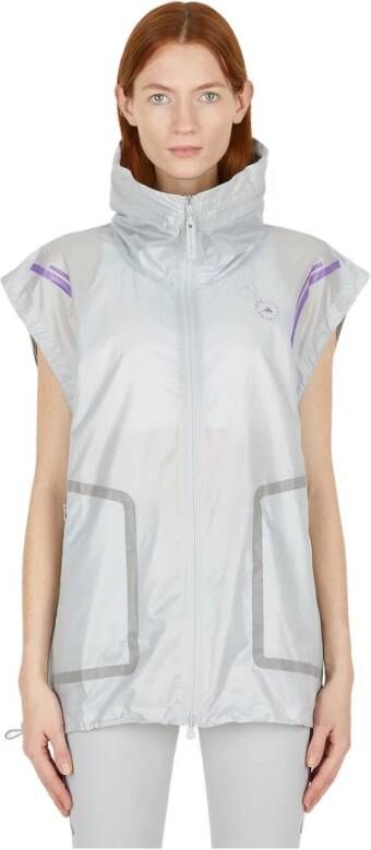 adidas by stella mccartney Truepace mouwloze jas , Grijs, Dames