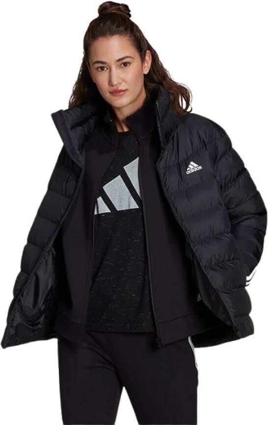 Adidas Dames jas itavic 3 stripes middengewicht jas Gt1710 36 , Zwart, Dames