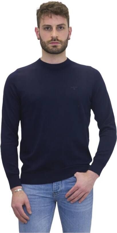 Barbour Lichte katoenen bemanning breien shirt , Blauw, Heren