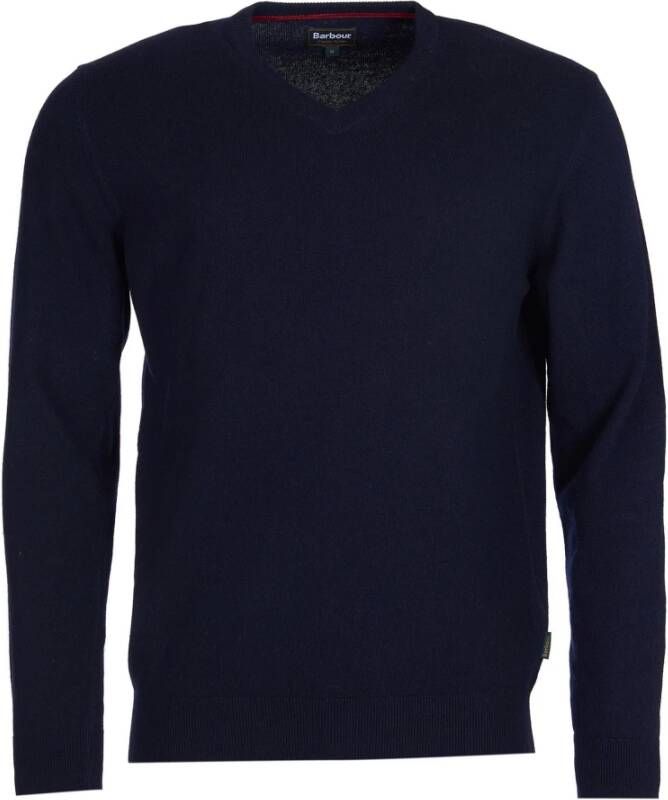 Barbour V hals gebreide kleding , Blauw, Heren