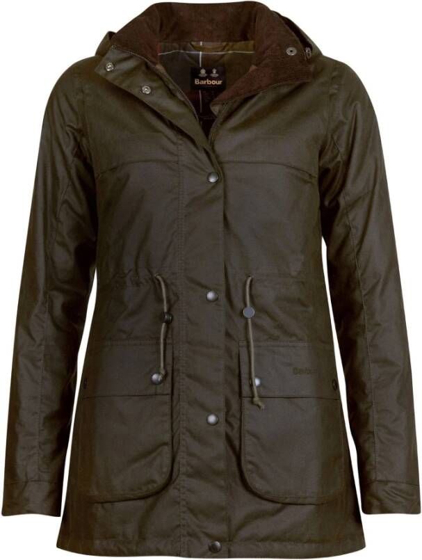 Barbour Leren en Suède Jassen Groen Dames