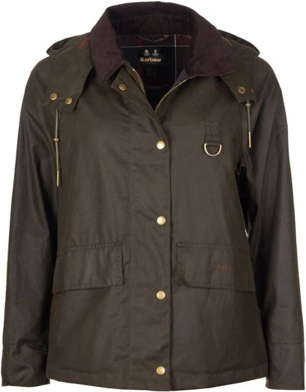 Barbour Leren en Suède Jassen Groen Dames
