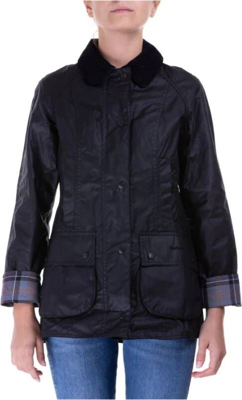 Barbour Beadnell wax jas , Zwart, Dames