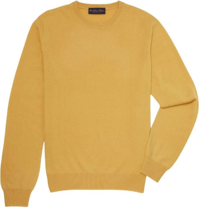 Brooks Brothers Cashmere crew neck trui , Geel, Heren