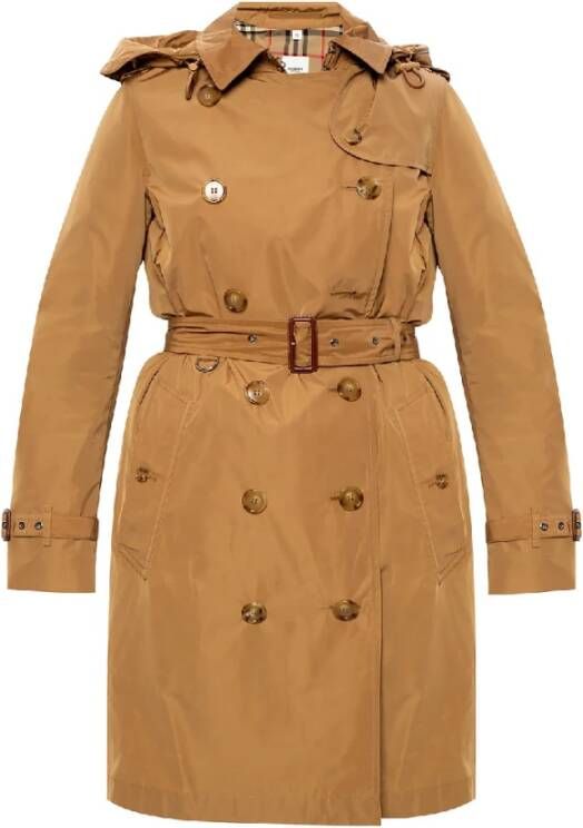 Burberry Afneembare kap vorm geheugen taffeta trenchcoat , Bruin, Dames