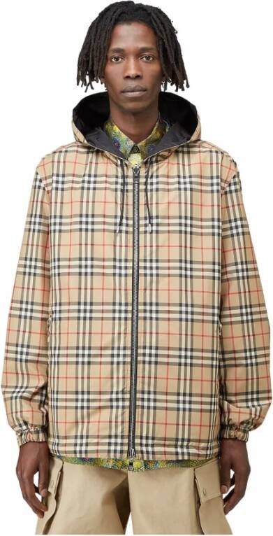 Burberry Stretton reversible jack met ritszakken en ruitdessin