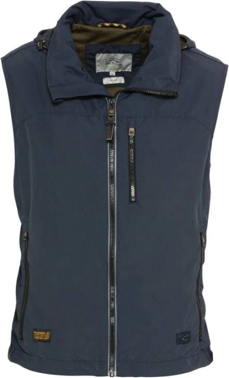 camel active Hood Vest gemaakt van gerecycled , Blauw, Heren