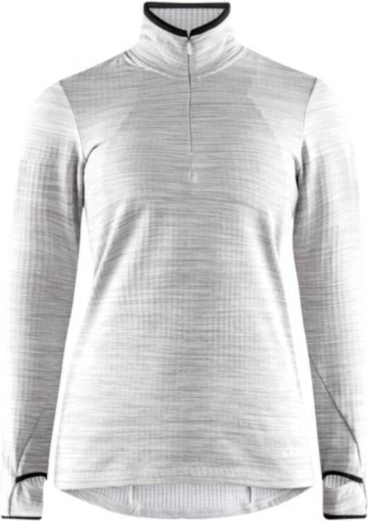 Craft Grid Halfzip Jas Dames Lichtgrijs Mengeling