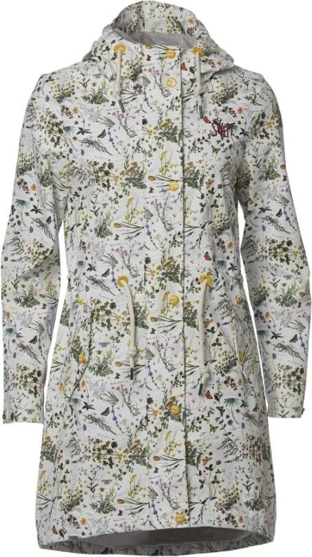 Danwear Geveegde regenjas pu jakker 24993 pu , Wit, Dames