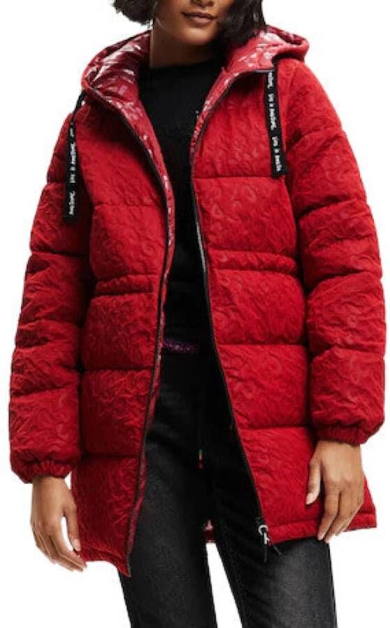 Desigual Gevoerde dierafdrukken , Rood, Dames