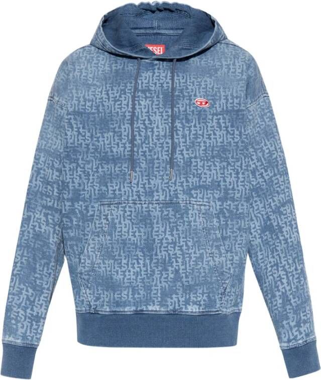 Diesel �d um rib ne� hoodie , Blauw, Heren