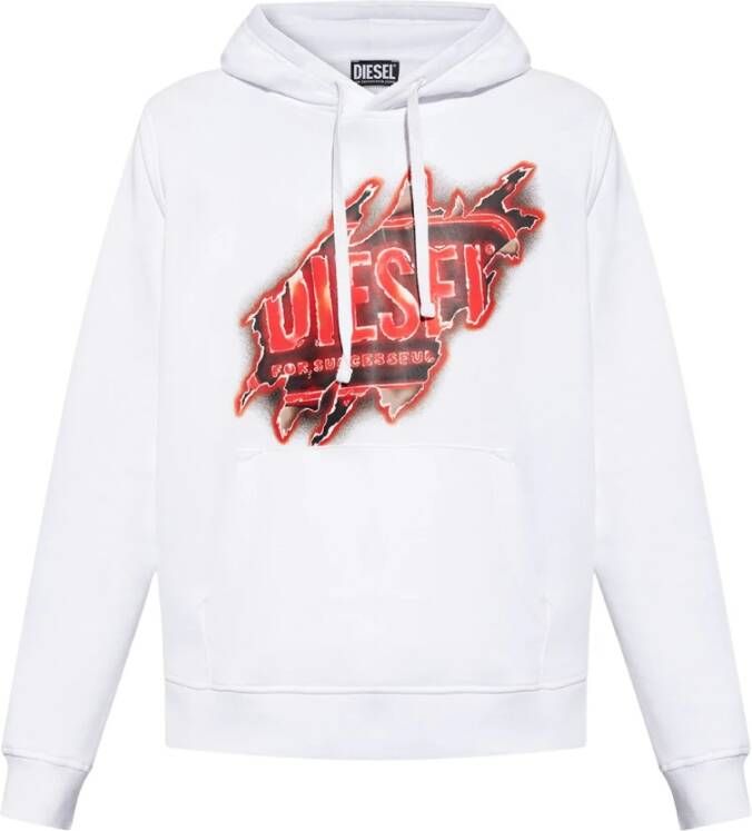 Diesel S get hood e8 hoody , Wit, Heren