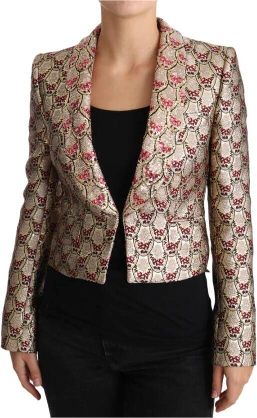 Dolce & Gabbana Bloemengrenzen blazer , Geel, Dames