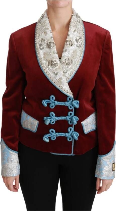 Dolce & Gabbana Barokke kristal blazerjack , Rood, Dames