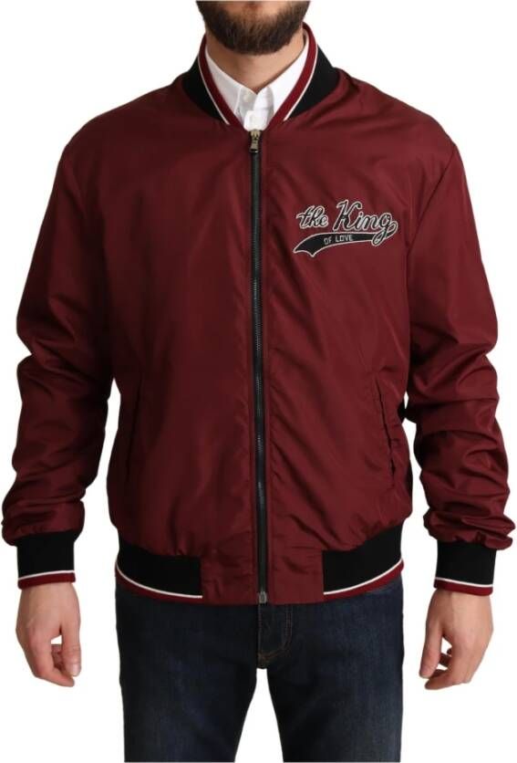 Dolce & Gabbana Rode zip bomberjack , Rood, Heren