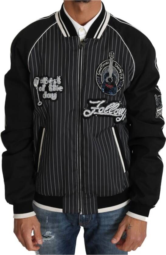 Dolce & Gabbana Sequined Kralen Jacket , Zwart, Heren