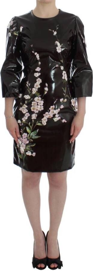 Dolce & Gabbana floral 3/4 Sleeve sheath dress , Zwart, Dames