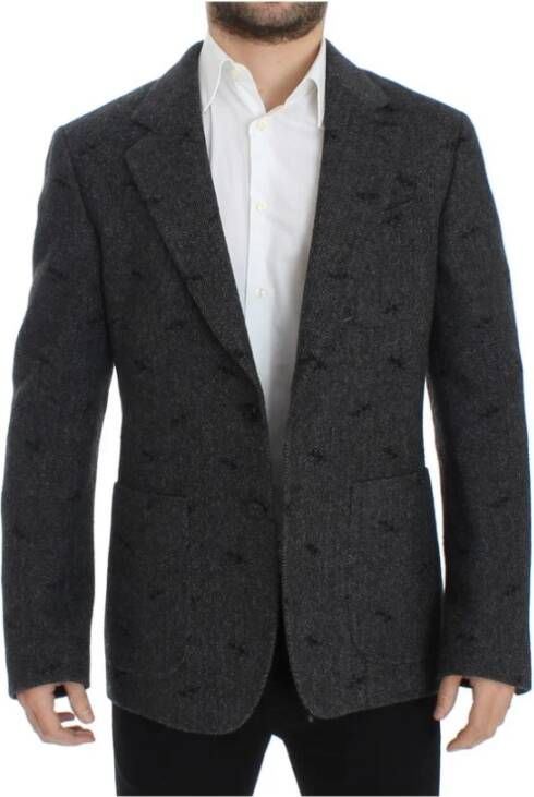 Dolce & Gabbana wool two button blazer , Grijs, Heren