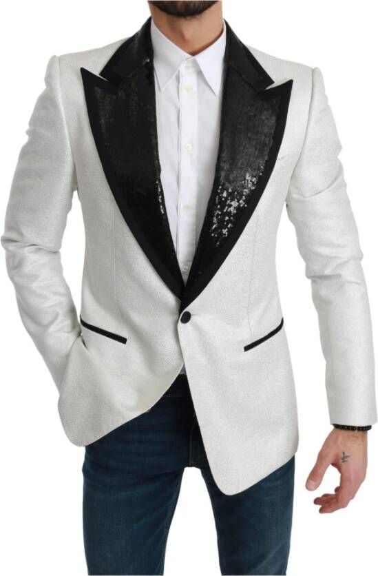 Dolce & Gabbana Slanke fit blazer , Wit, Heren