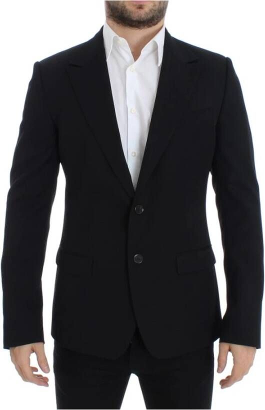 Dolce & Gabbana Black wool slim fit blazer , Zwart, Heren