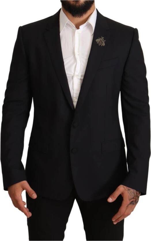 Dolce & Gabbana DG Blue Bee Slim Fit Jacket Martini Blazer , Blauw, Heren