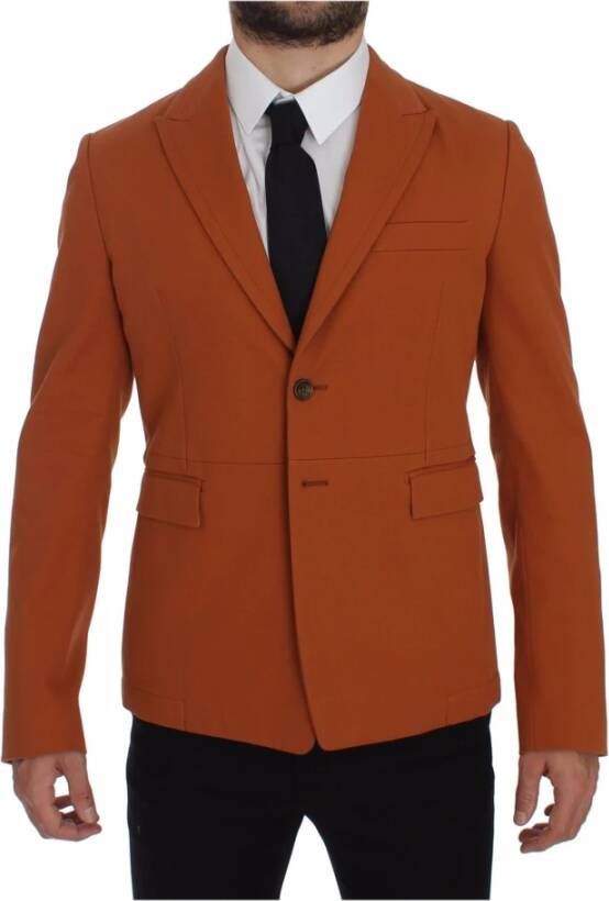 Dolce & Gabbana Orange Cotton Stretch Blazer , Oranje, Heren
