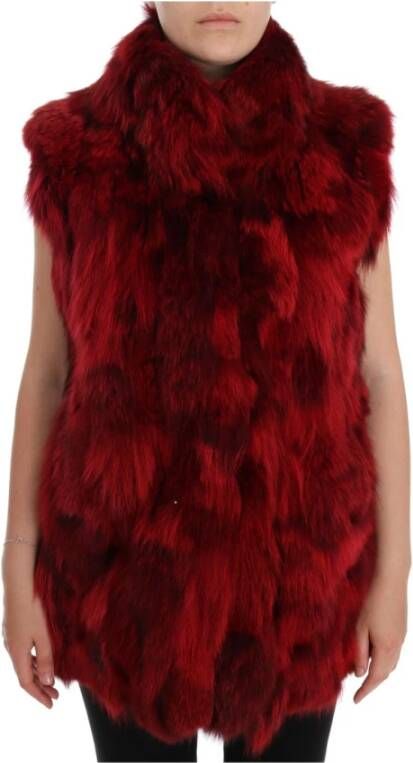Dolce & Gabbana Faux bont shearling jassen , Rood, Dames