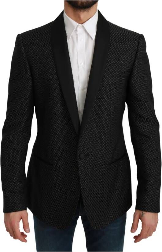 Dolce & Gabbana Black Slim Fit Formal Jacket Martini Blazer , Zwart, Heren