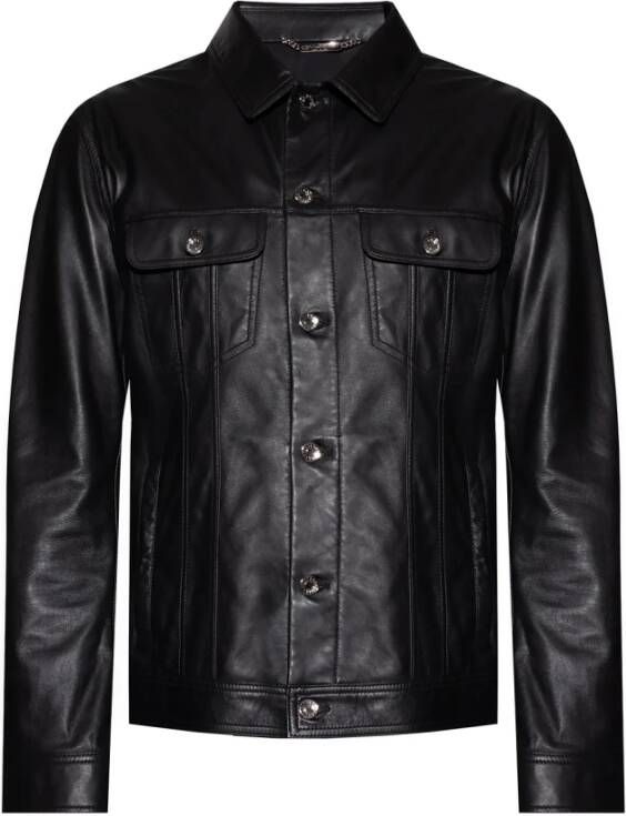 Dolce & Gabbana Leren Jassen Zwart Heren