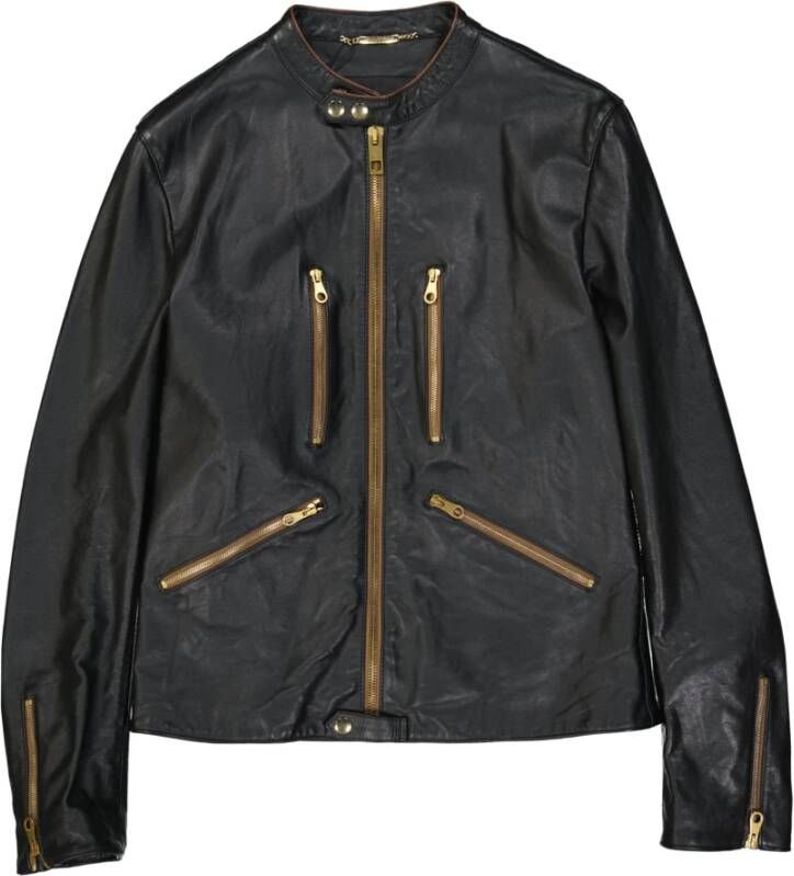 Dolce & Gabbana Leren Jassen Zwart Heren