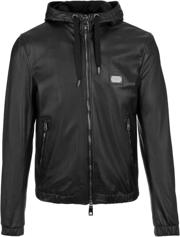 Dolce & Gabbana Leren Jassen Zwart Heren