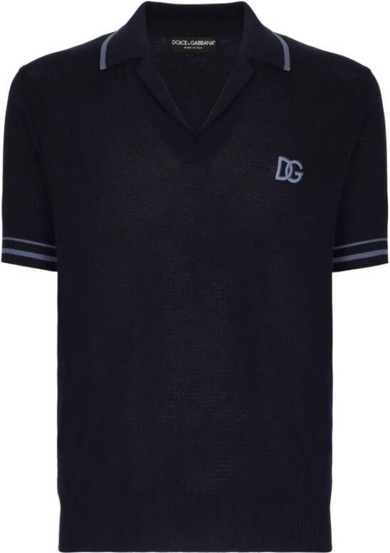 Dolce & Gabbana Polo shirt with logo , Blauw, Heren