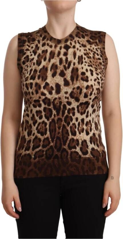Dolce & Gabbana Mouwloze tops , Bruin, Dames