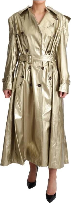 Dolce & Gabbana Viscose stretch Belted trench jas , Geel, Dames