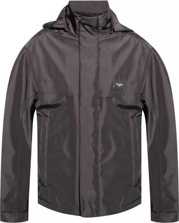 Dolce & Gabbana Logo aangebrachte jas , Zwart, Heren