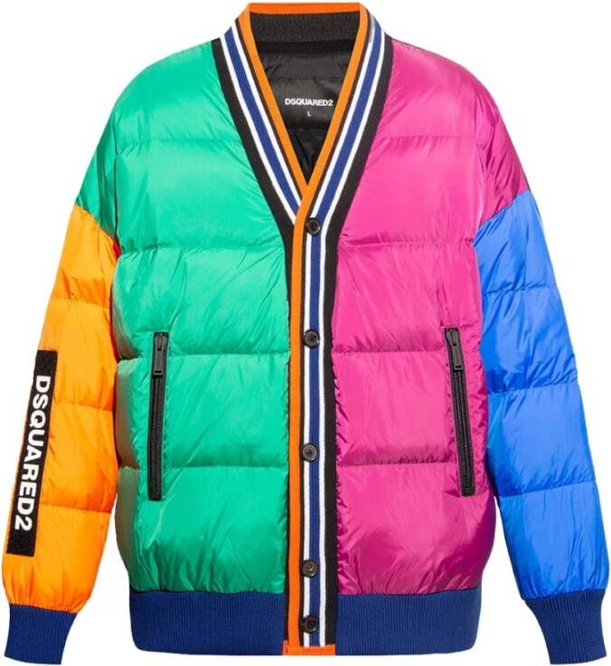 Dsquared2 Kleurblok gevoerde jas , Zwart, Heren