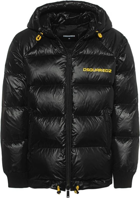 Dsquared2 Opgevuld jasje met logo , Zwart, Heren