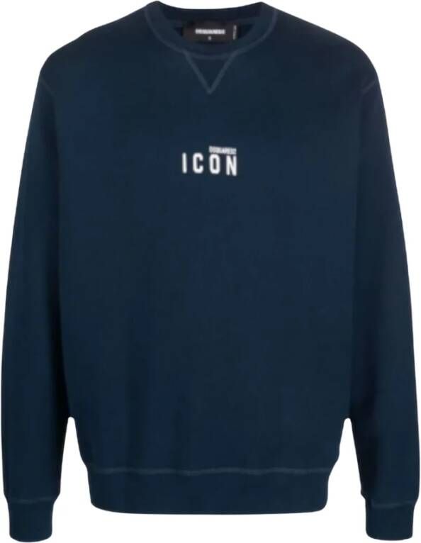 Dsquared2 Mini Icon Crewneck Sweatshirt , Blauw, Heren