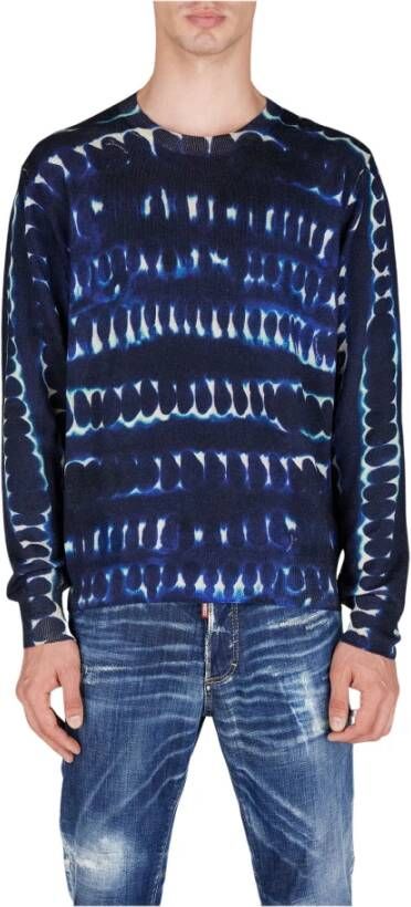Dsquared2 Round neck Knitwear , Blauw, Heren