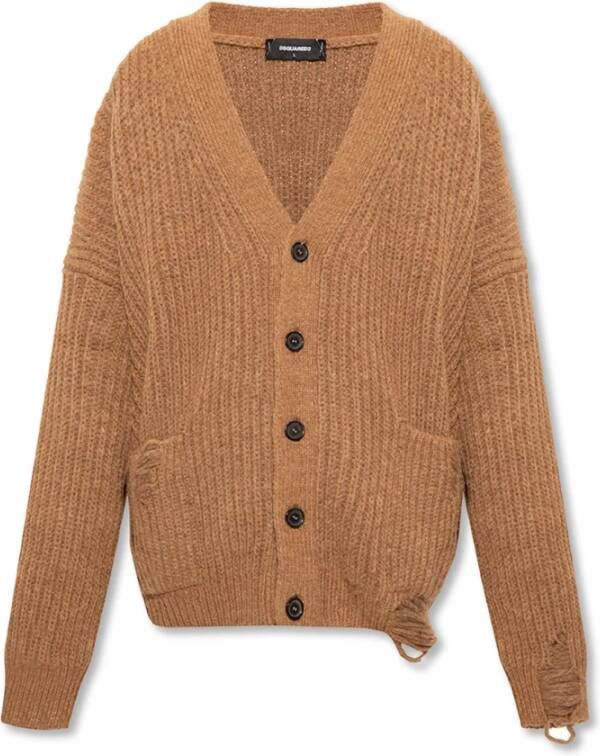 Dsquared2 Loose fitting cardigan , Bruin, Heren
