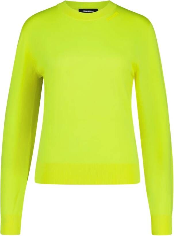 Dsquared2 Round neck Knitwear , Geel, Heren