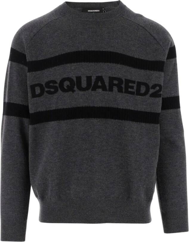 Dsquared2 Ronde hals gekweek , Grijs, Heren