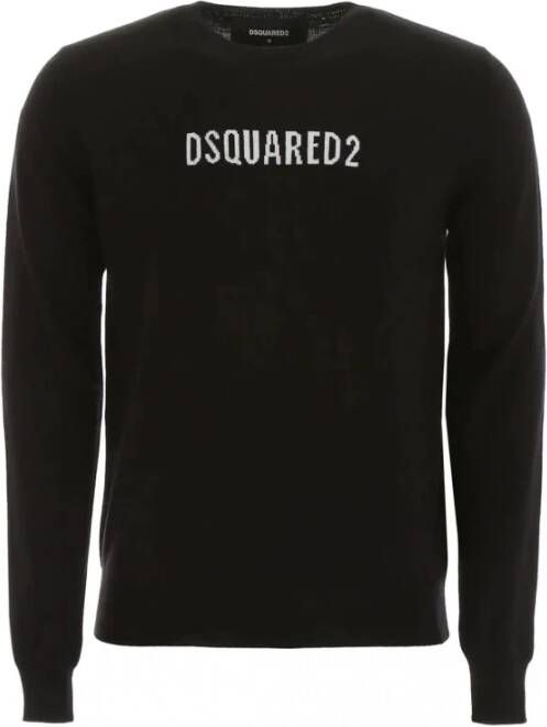 Dsquared2 Trui van fijne wol met ingelegd logo