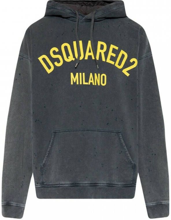 Dsquared2 Hoodie with vintage effect , Grijs, Heren