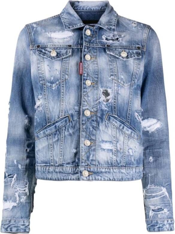 Dsquared2 Boyfriend Jean JKT , Blauw, Dames