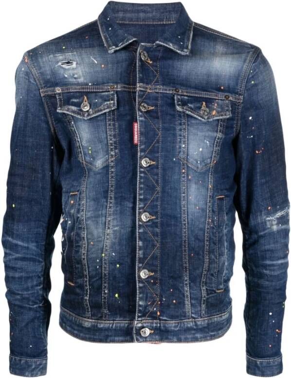 Dsquared2 `Dan` Jeans Jacket , Blauw, Heren